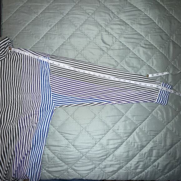 PB & Co. Men’s 90’s Striped Rugby Shirt Sz M 1/2 Zip corduroy collar Preppy Frat - Picture 12 of 15